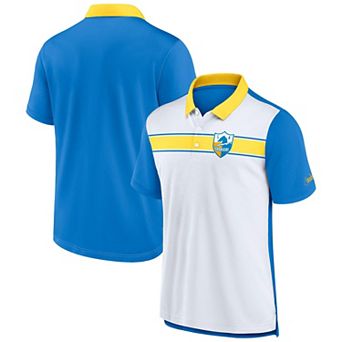 Men's Nike White/Powder Blue Los Angeles Chargers Rewind Pique Polo