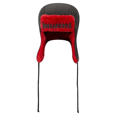 Men's New Era Pewter Tampa Bay Buccaneers Helmet Head Trapper Knit Hat