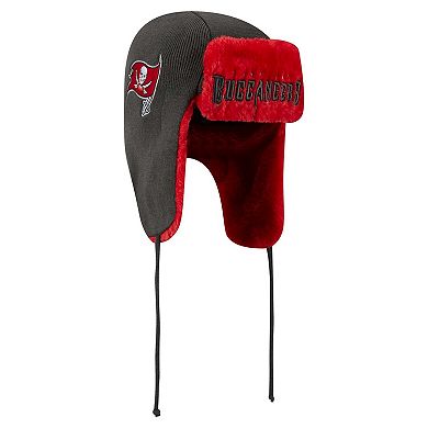 Men's New Era Pewter Tampa Bay Buccaneers Helmet Head Trapper Knit Hat