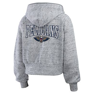 Women's WEAR by Erin Andrews Heather Gray New Orleans Pelicans Speckled Radiator Full-Zip Hoodie