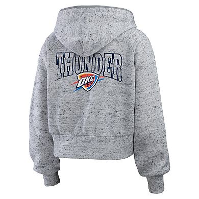 Women's WEAR by Erin Andrews Heather Gray Oklahoma City Thunder Speckled Radiator Full-Zip Hoodie