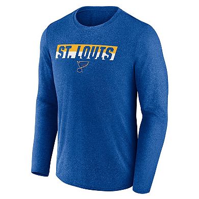 Men's Fanatics Heather Royal St. Louis Blues Transition Long Sleeve T-Shirt