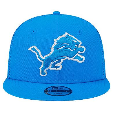 Youth New Era Blue Detroit Lions Main Trucker Snapback Hat