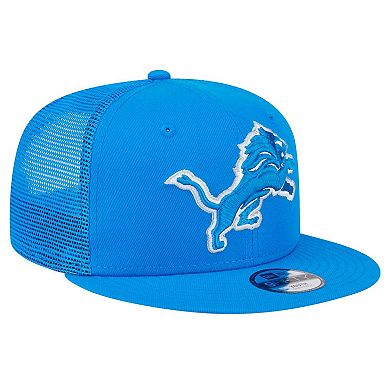 Youth New Era Blue Detroit Lions Main Trucker Snapback Hat