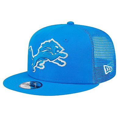 Youth New Era Blue Detroit Lions Main Trucker Snapback Hat