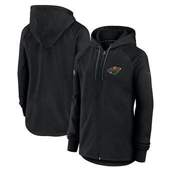 Women's Fanatics Black Minnesota Wild Authentic Pro Rink Fleece Full-Zip Jacket