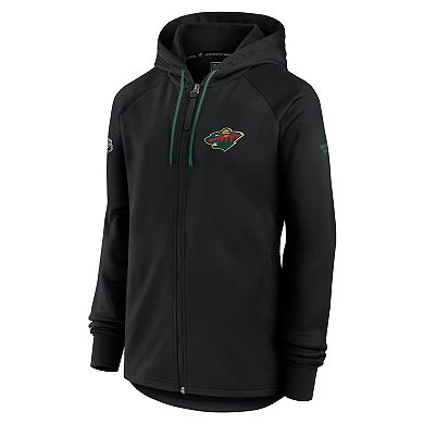 Women's Fanatics Black Minnesota Wild Authentic Pro Rink Fleece Full-Zip Jacket