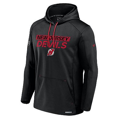 Men's Fanatics Black New Jersey Devils Authentic Pro Rink Fleece Pullover Hoodie