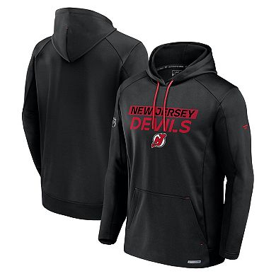 Men's Fanatics Black New Jersey Devils Authentic Pro Rink Fleece Pullover Hoodie