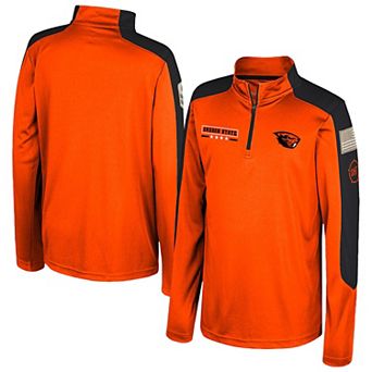 Youth Colosseum Orange Oregon State Beavers OHT Military Appreciation Cyclone Quarter-Zip Windshirt