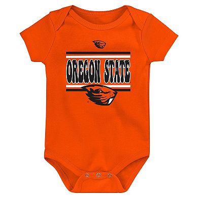 Newborn Black Oregon State Beavers Sunday Comics 3-Pack Bodysuit Set
