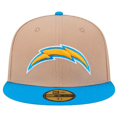 Men's New Era Tan Los Angeles Chargers Logo Main 59FIFTY Fitted Hat