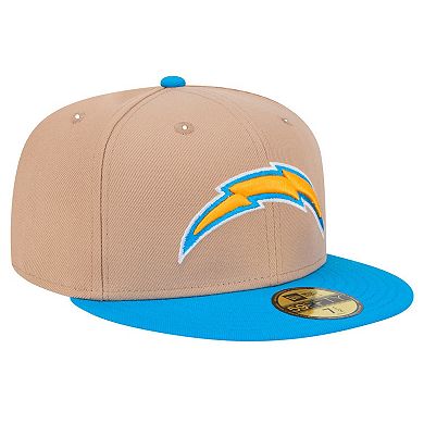 Men's New Era Tan Los Angeles Chargers Logo Main 59FIFTY Fitted Hat
