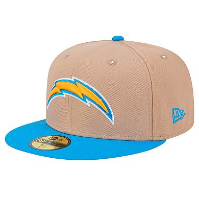 Men's New Era Tan Los Angeles Chargers Logo Main 59FIFTY Fitted Hat