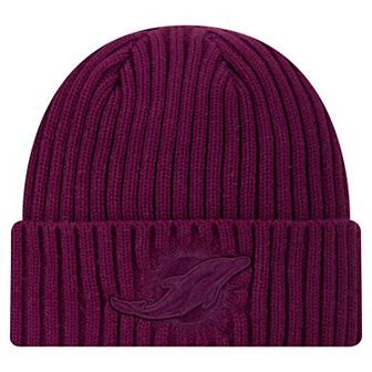 Men's New Era Purple Miami Dolphins Color Pack Cuffed Knit Hat