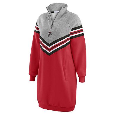 Women's WEAR by Erin Andrews Red/Heather Gray Atlanta Falcons Chevron Stripe Dress