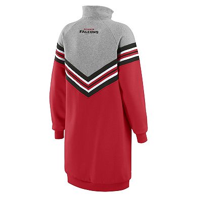 Women's WEAR by Erin Andrews Red/Heather Gray Atlanta Falcons Chevron Stripe Dress