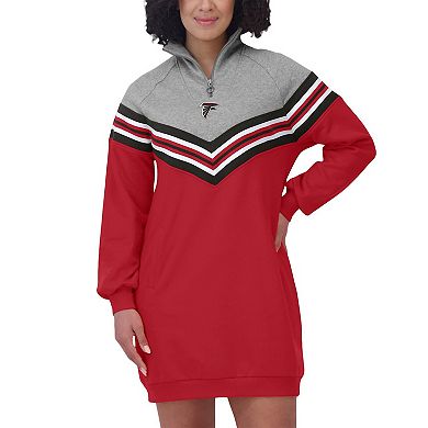 Women's WEAR by Erin Andrews Red/Heather Gray Atlanta Falcons Chevron Stripe Dress