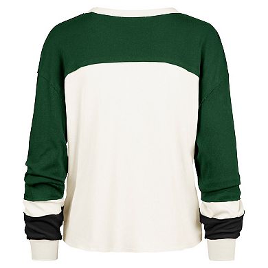 Women's '47 Cream Milwaukee Bucks Curve Raglan Long Sleeve T-Shirt