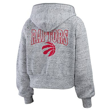 Women's WEAR by Erin Andrews Heather Gray Toronto Raptors Speckled Radiator Full-Zip Hoodie