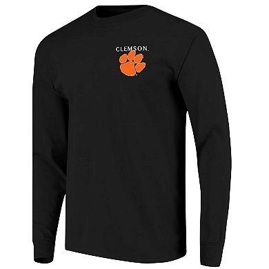 Men's Black Clemson Tigers Comfort Colors Campus Nights Long Sleeve T-Shirt
