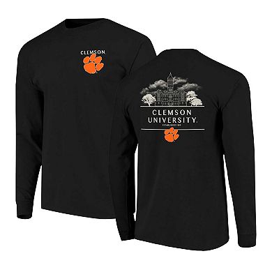 Men's Black Clemson Tigers Comfort Colors Campus Nights Long Sleeve T-Shirt