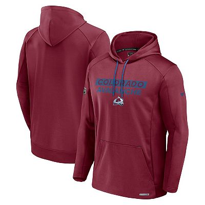 Men s Fanatics Burgundy Colorado Avalanche Authentic Pro Rink Fleece Pullover Hoodie