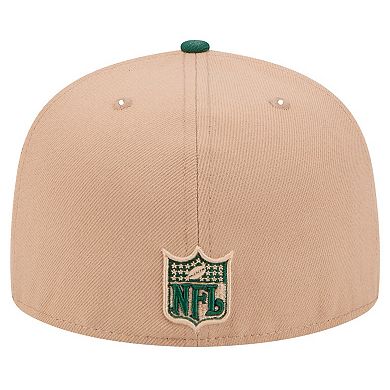 Men's New Era Tan Green Bay Packers Throwback Logo Main 59FIFTY Fitted Hat
