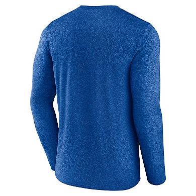 Men's Fanatics Heather Blue New York Rangers Transition Long Sleeve T-Shirt