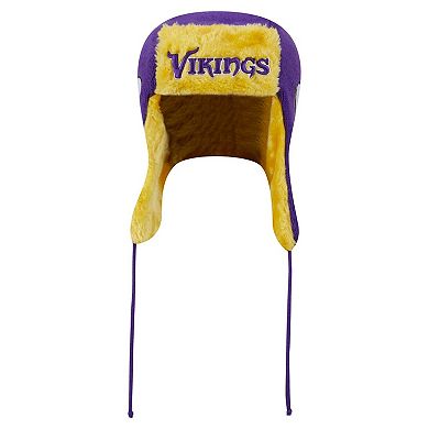 Men's New Era Purple Minnesota Vikings Helmet Head Trapper Knit Hat
