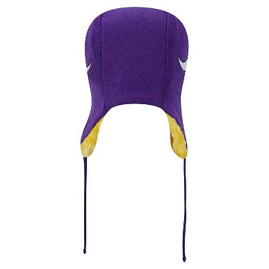 Men's New Era Purple Minnesota Vikings Helmet Head Trapper Knit Hat