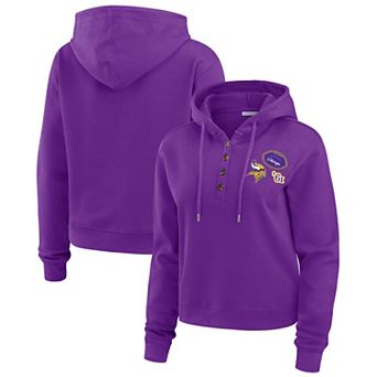 Women's WEAR by Erin Andrews Purple Minnesota Vikings Waffle Hoodie Pullover Top