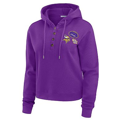 Women's WEAR by Erin Andrews Purple Minnesota Vikings Waffle Hoodie Pullover Top