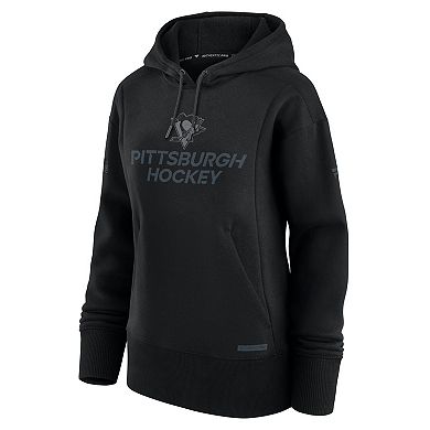 Women's Fanatics Black Pittsburgh Penguins Authentic Pro Road Pullover Hoodie