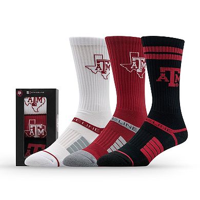 Unisex Strideline Texas A&M Aggies Premium Knit Crew Socks Three-Pack