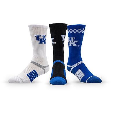 Unisex Strideline Kentucky Wildcats Premium Knit Crew Socks Three-Pack
