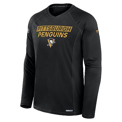 Men's Fanatics Black Pittsburgh Penguins Authentic Pro Rink Tech Long Sleeve T-Shirt