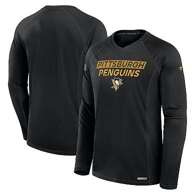 Men's Fanatics Black Pittsburgh Penguins Authentic Pro Rink Tech Long Sleeve T-Shirt