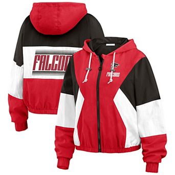 Women's WEAR by Erin Andrews Red Atlanta Falcons Color Block Full-Zip Windbreaker Jacket