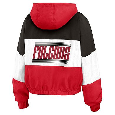 Women's WEAR by Erin Andrews Red Atlanta Falcons Color Block Full-Zip Windbreaker Jacket