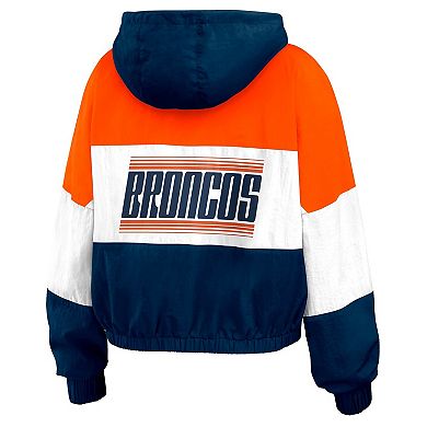 Women's WEAR by Erin Andrews Royal Denver Broncos Color Block Full-Zip Windbreaker Jacket