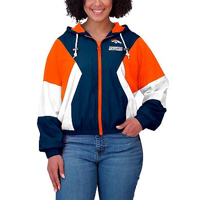 Women's WEAR by Erin Andrews Royal Denver Broncos Color Block Full-Zip Windbreaker Jacket