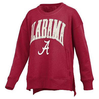 Women's Pressbox Crimson Alabama Crimson Tide Pocketed Arch Pullover Sweatshirt