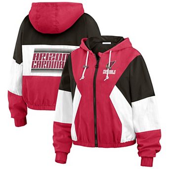 Women's WEAR by Erin Andrews Cardinal Arizona Cardinals Color Block Full-Zip Windbreaker Jacket