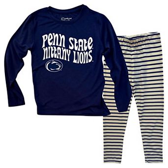 Infant Wes & Willy Penn State Nittany Lions Long Sleeve Top and Striped Leggings Set