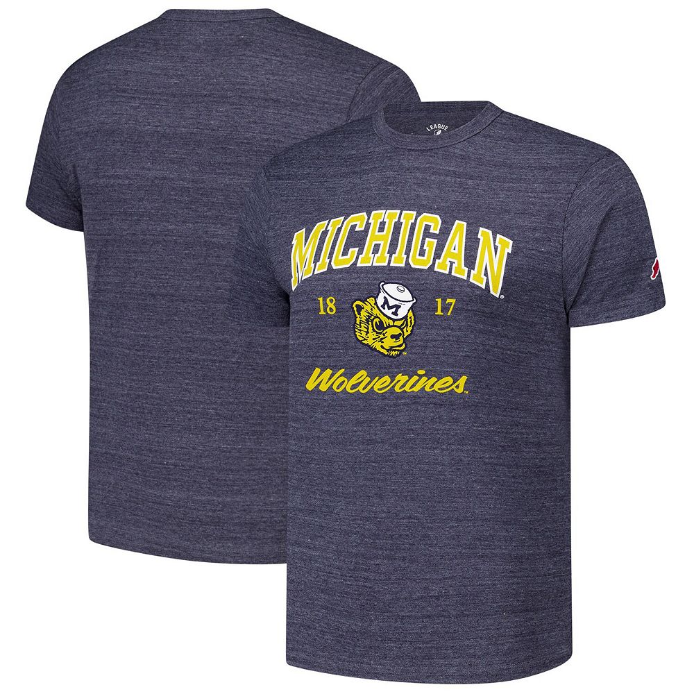 Men's League Collegiate Wear Heather Navy Michigan Wolverines Arch ...