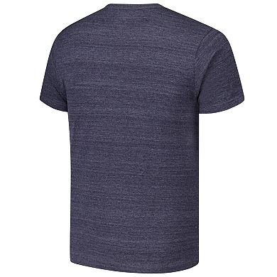 Men's League Collegiate Wear Heather Navy Michigan Wolverines Arch Script Victory Falls Tri-Blend T-Shirt