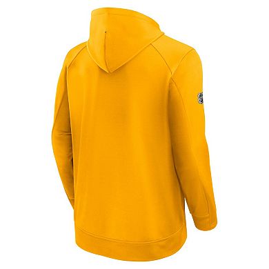 Men's Fanatics Gold Boston Bruins Authentic Pro Rink Fleece Pullover Hoodie
