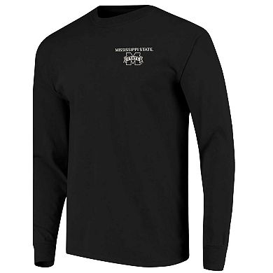 Men's Black Mississippi State Bulldogs Comfort Colors Campus Nights Long Sleeve T-Shirt