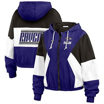 Women's WEAR by Erin Andrews Purple Baltimore Ravens Color Block Full-Zip Windbreaker Jacket